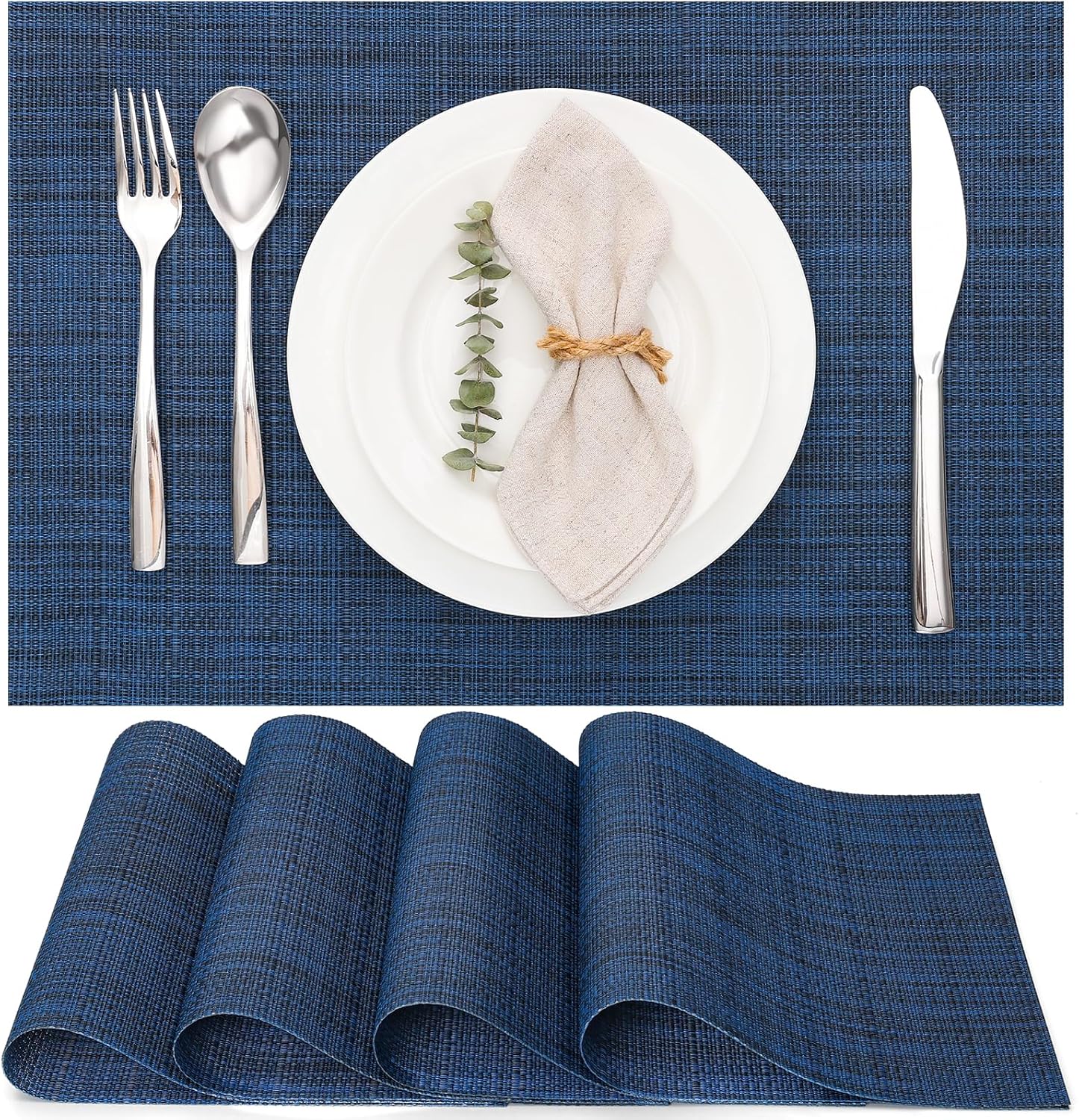 Kevin Textile Set Di 4 Tovagliette In Iuta E Lino – Resistenti Al Calore, Lavabili, 33x48 Cm, Beige Crema