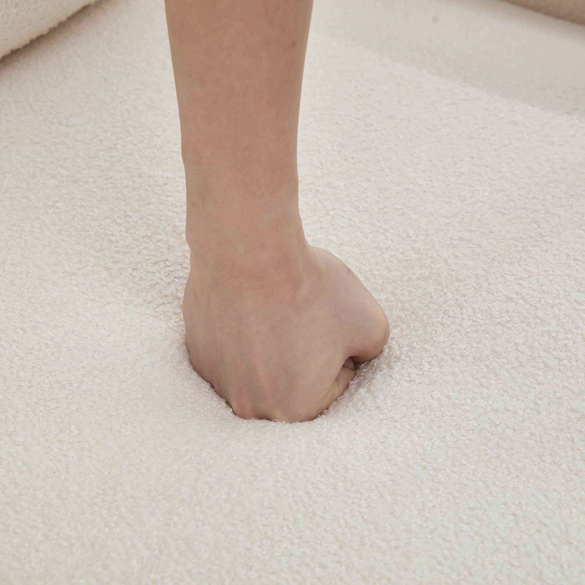 Divano da soggiorno avorio a 2 posti con struttura in crepe e doppio cassetto portaoggetti - 9