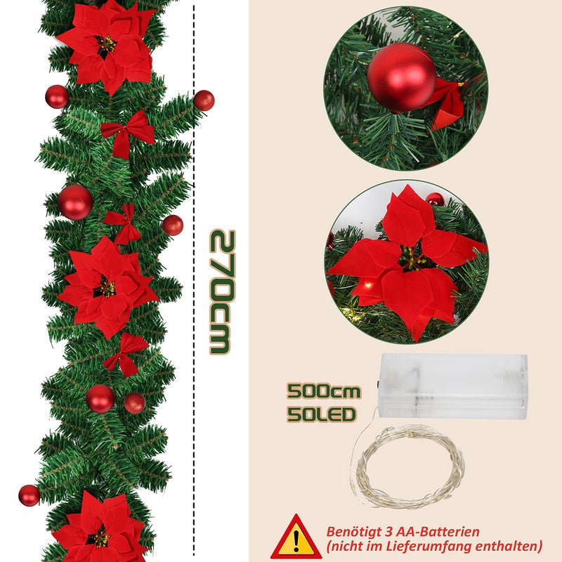 20 Poinsettias Scintillants Pour Décorer Noël - Fleurs Artificielles Avec Paillettes Et Clips Inclus - 8