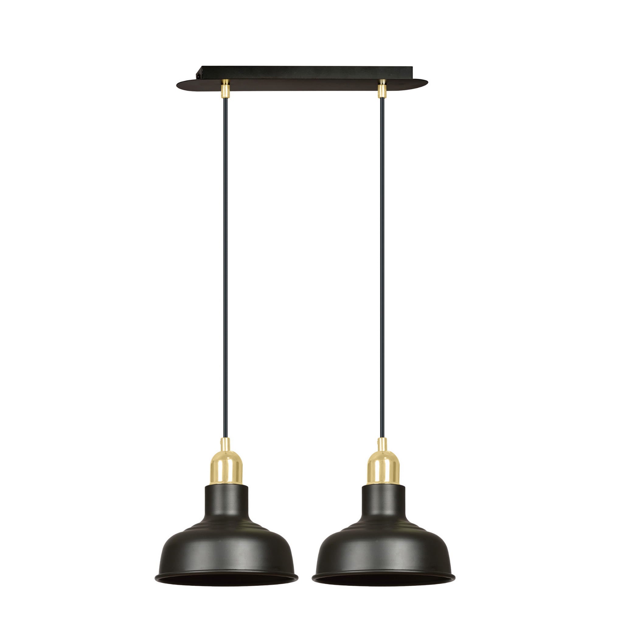 Lampa wisząca Ibor czarno-złota 2xE27x15W wym: 100 x 42 x 21 cm metal Emibig