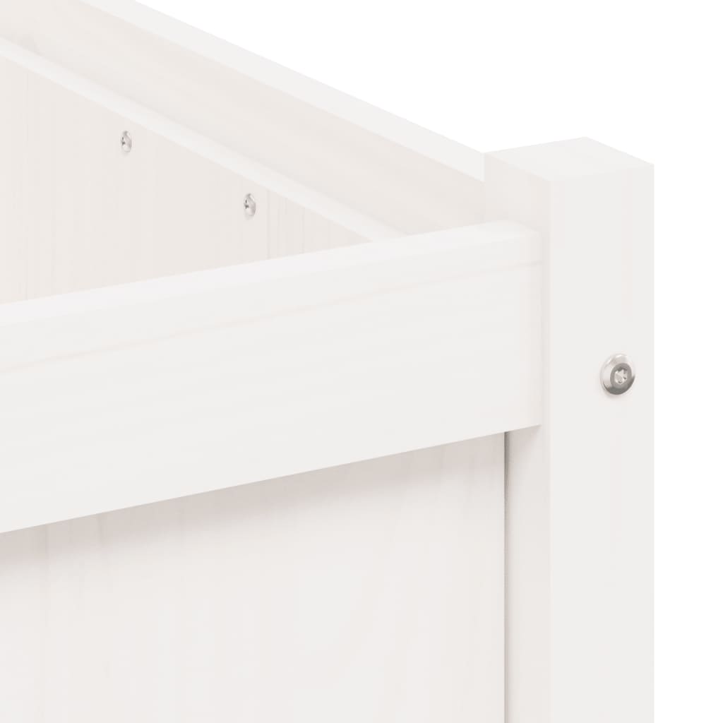 2pcs Jardinières Bac à Fleurs Pot De Fleurs - blanc bois de pin massif n26l - 9