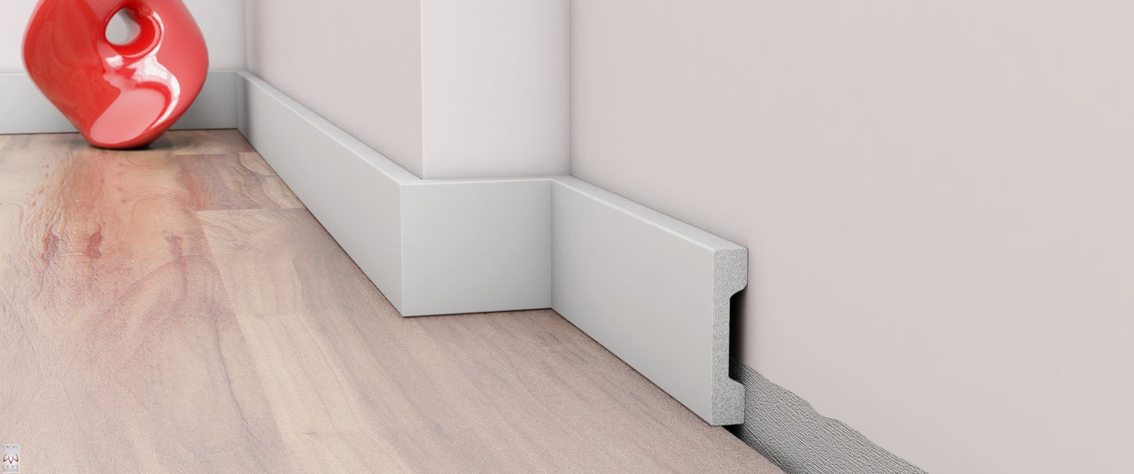 Plinthes 1 pièce / 2 mètres plinthe plinthe - blanc - matériau dur - décoration - mur - sol - plafond DP2 - 3