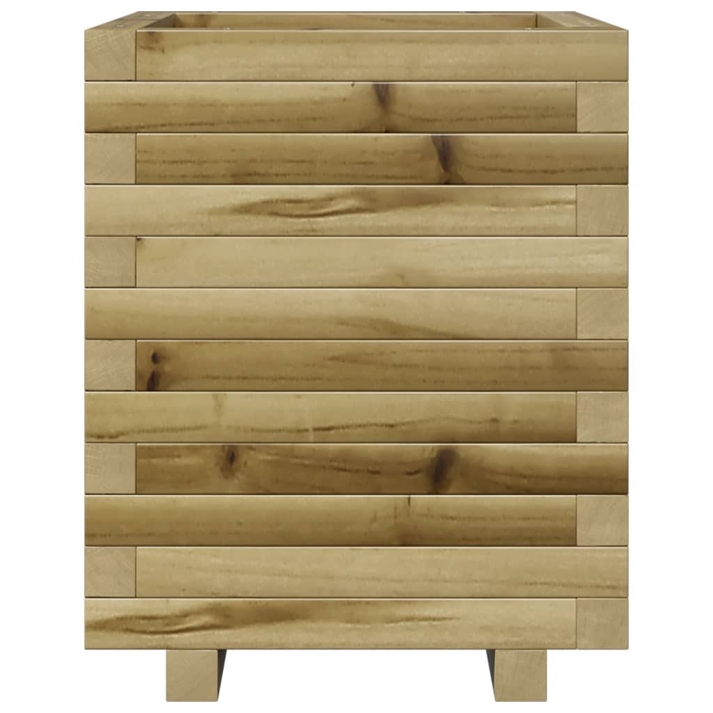 Jardinière bac lit surélevé plantes fleurs terrasse jardin 40 x 40 x 49,5 cm bois de pin imprégné marron 02_0037565 - 2