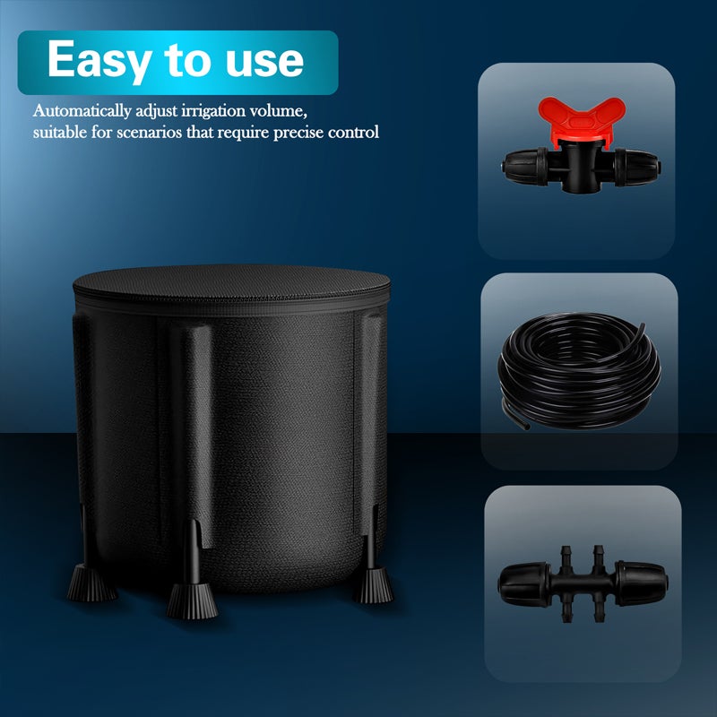 Kit d’Irrigation Goutte à Goutte Automatique avec Sprinkler+Récupérateur Eau Pluie 30L & Pompe 15W - Réservoir Stockage Extérieur pour Jardin Ménager - 4