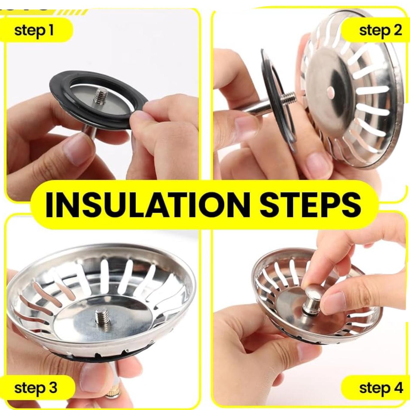 Lot de 2 bouchons d'évier de cuisine 80 mm – Drains d'évier de cuisine en acier inoxydable pour un drainage rapide, 80 mm - 5