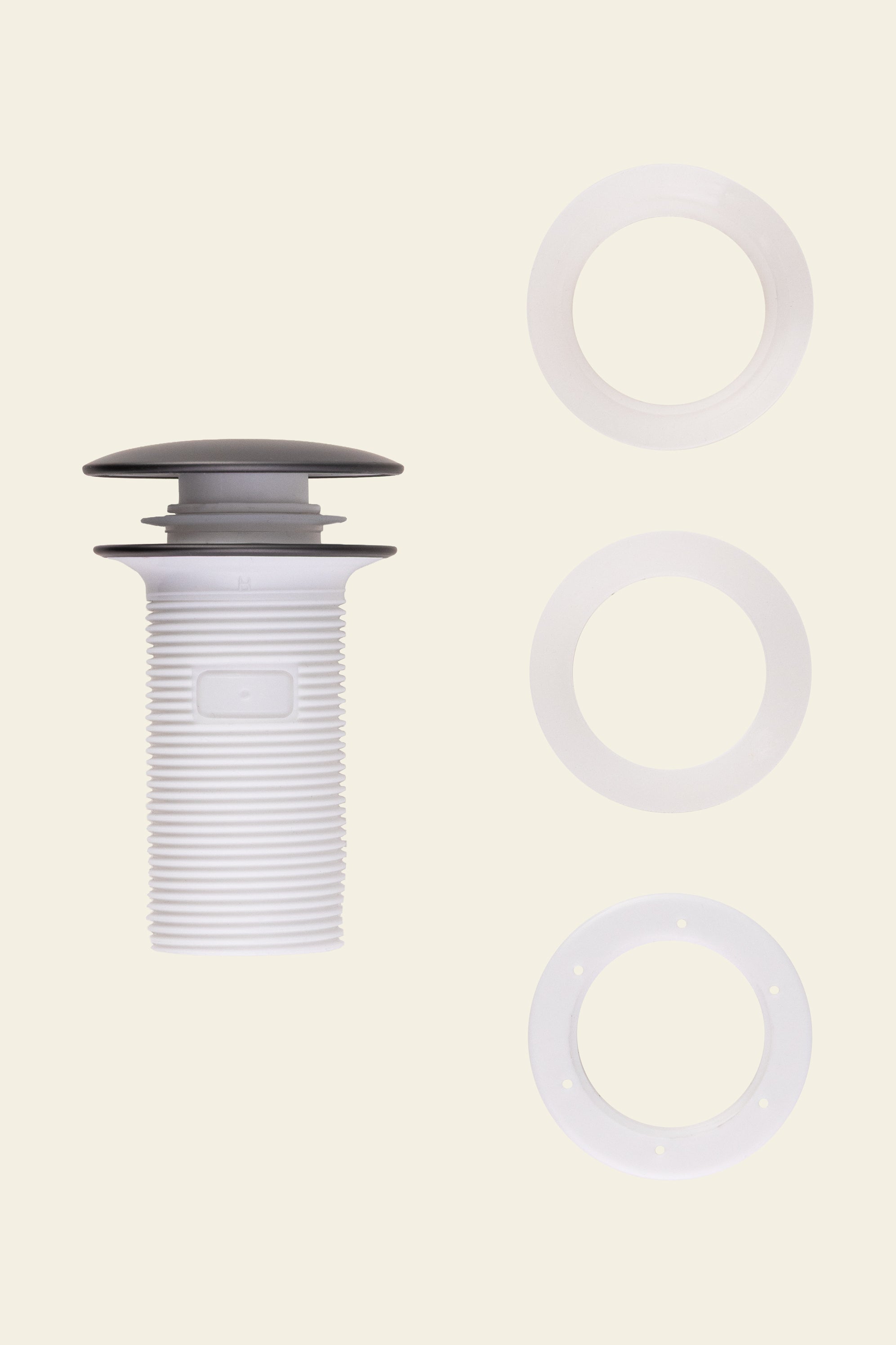 Bonde de lavabo clic clac TINA en ABS clapet en inox gris métal BASS - 4