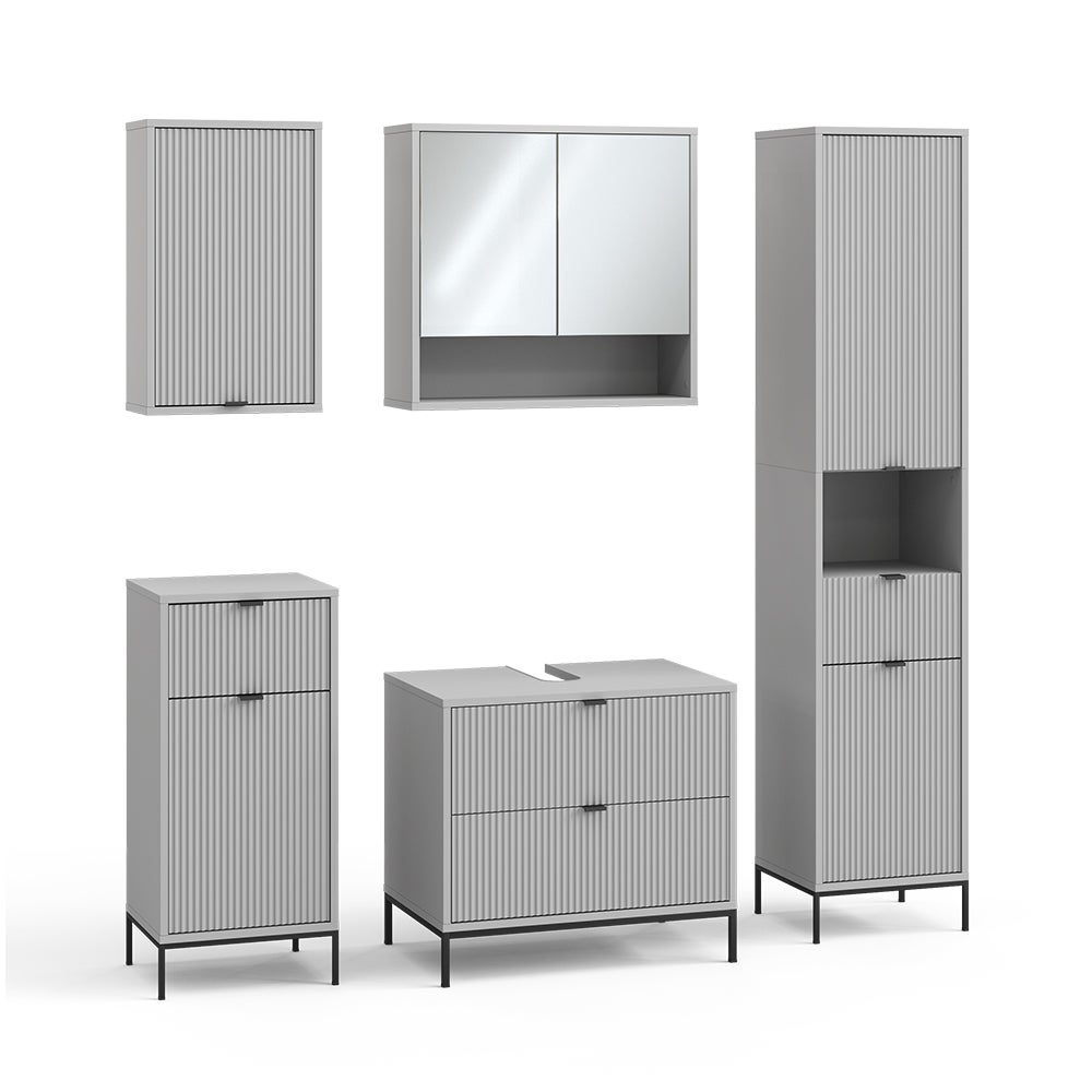 Vicco Zestaw mebli łazienkowych Eliza, Szary, 5 części