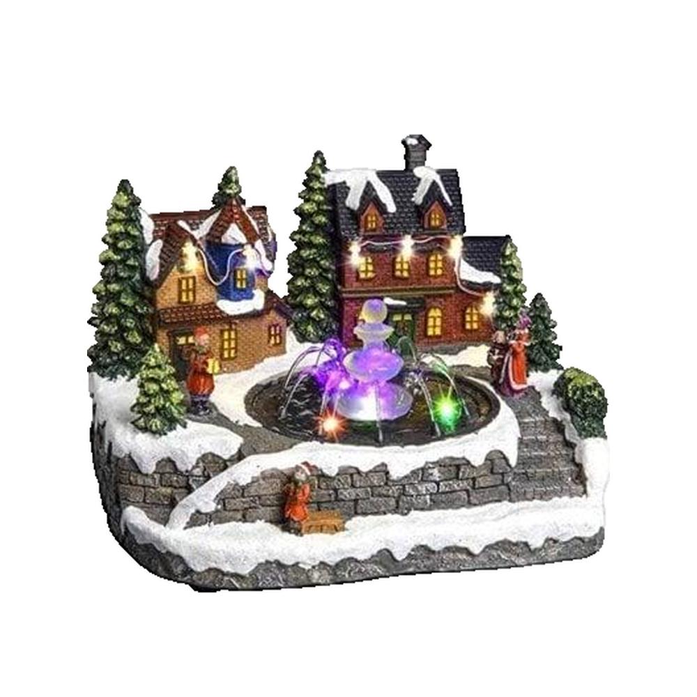 Village lumineux fontaine avec enfants 10 LED à variation de couleur - Atmosphera créateur d'intérieur - 2