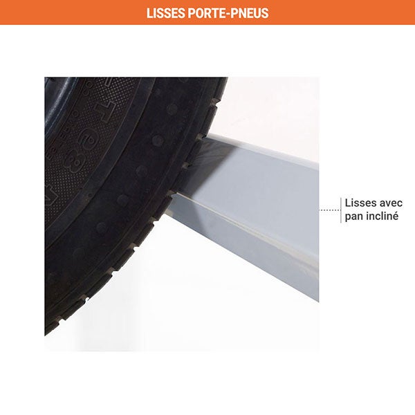 Rack à pneus poids lourds - Élément suivant : 2000x1800x500mm - Utilisable uniquement avec un module de départ - RAYOPN/PL/1840/S - 4