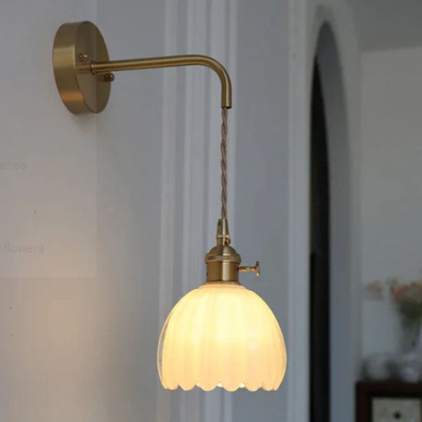 FTL Applique Murale Sans Intérieure Fil Avec Verre, Ambre