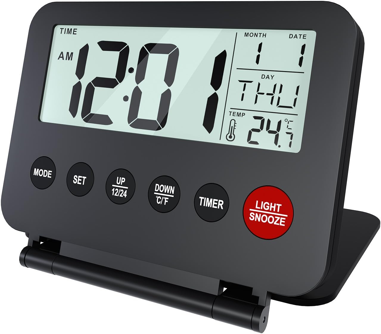 MMOBIEL Réveil Numérique Pliable LCD – Alarme, Date, Jour, Température, Noir Compact & Voyage MMOBIEL Réveil Numérique Pliable LCD – Alarme, Date, Jour, Température, Noir Compact & Voyage