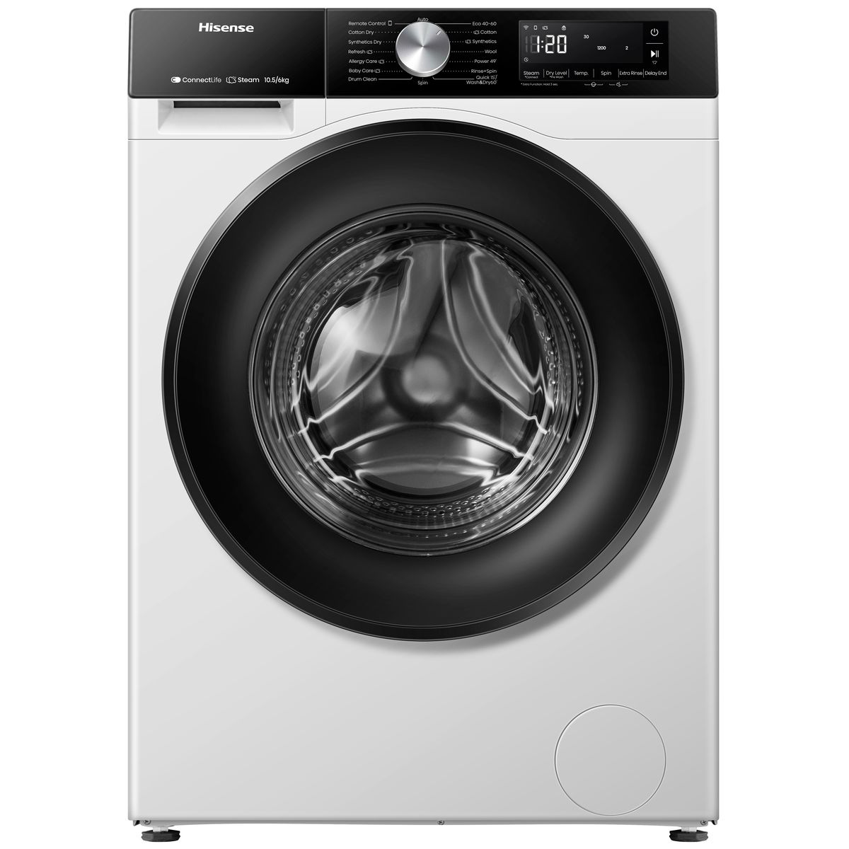 Hisense Blanco Lavasecadora Wd3s1043bw3, 10,5 Kg/6 Kg, Carga Frontal, 1400 Rpm, Wifi, Eficiencia D - Imagen 3