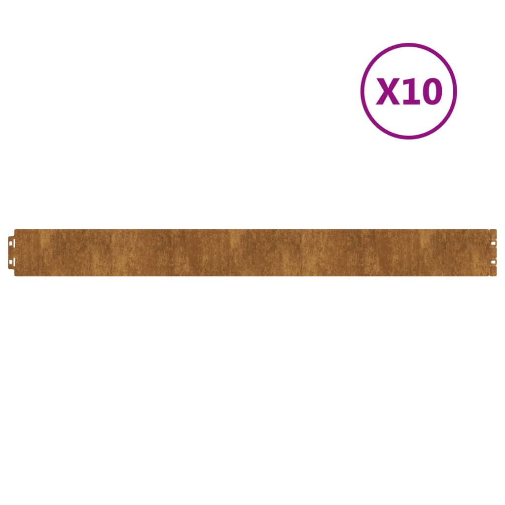 Bordures de pelouse 10 pcs 10x103 cm acier corten flexible - 2