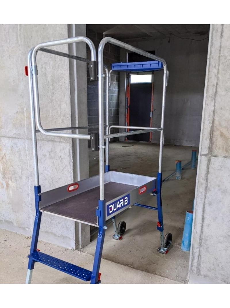 DUARIB - Plate-forme télescopique Gazelle acier/alu – 1 à 2 marches – Hauteur 0,5 à 1 m - 4