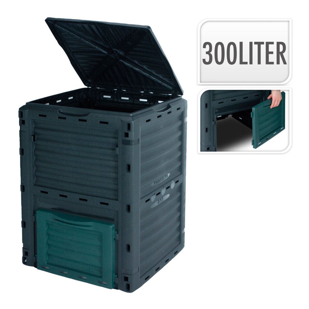 CAIXA DE COMPOSTAGEM 300 l COR PRETA 61x61x83cm - 7