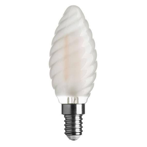 Ampoule LED Torsadée E14 2,5W – 250 lm – 2700 K – Verre Dépoli – Filament – Équivalente 25 W - BOT Lighting