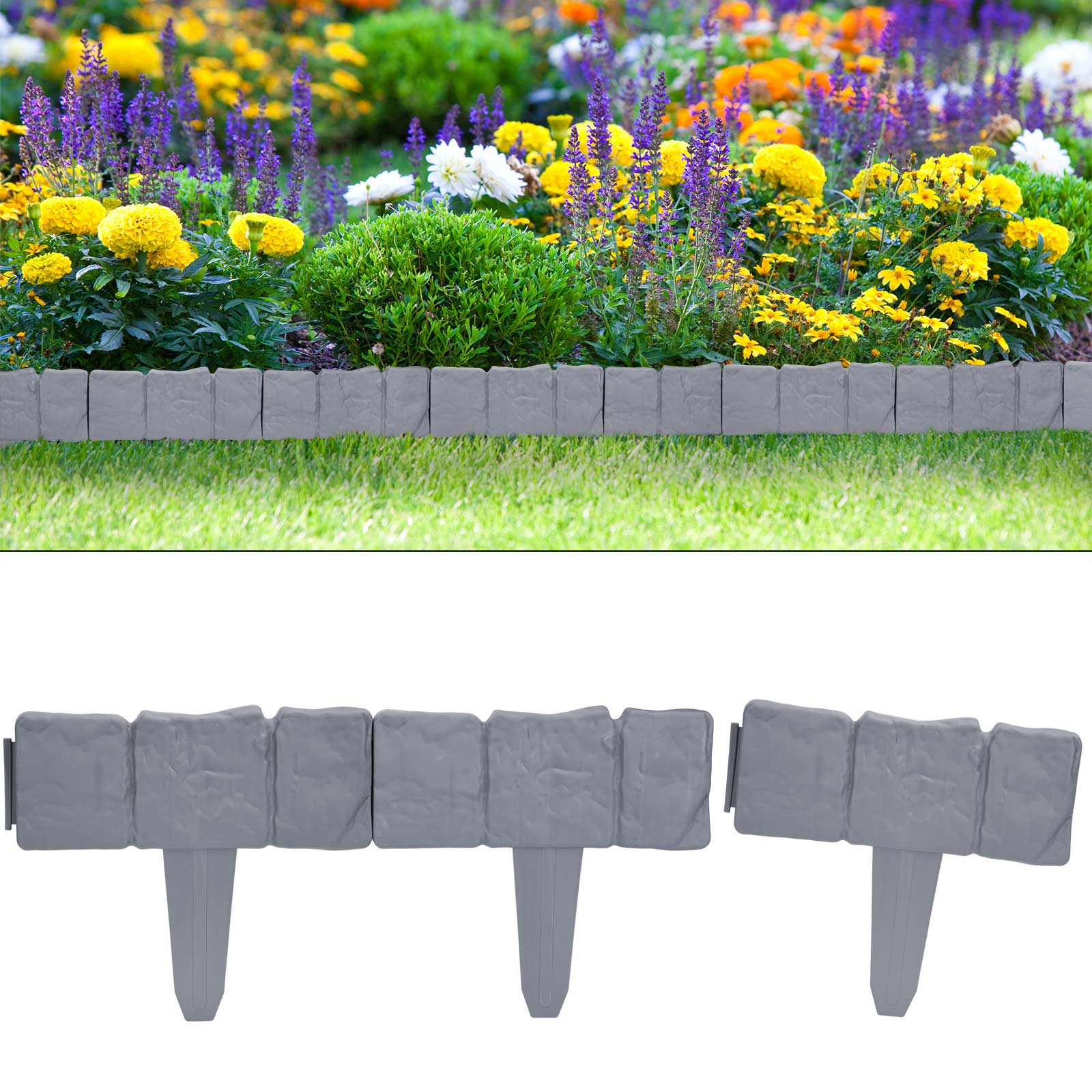 YUYIUS Bordure De Jardin - Bordure De Jardin De 6,1 M De Haut Avec 30