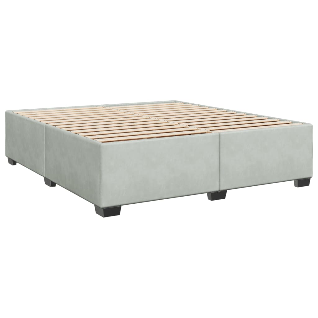 vidaXL Cadre de lit sans matelas gris clair 200x200 cm velours - 4