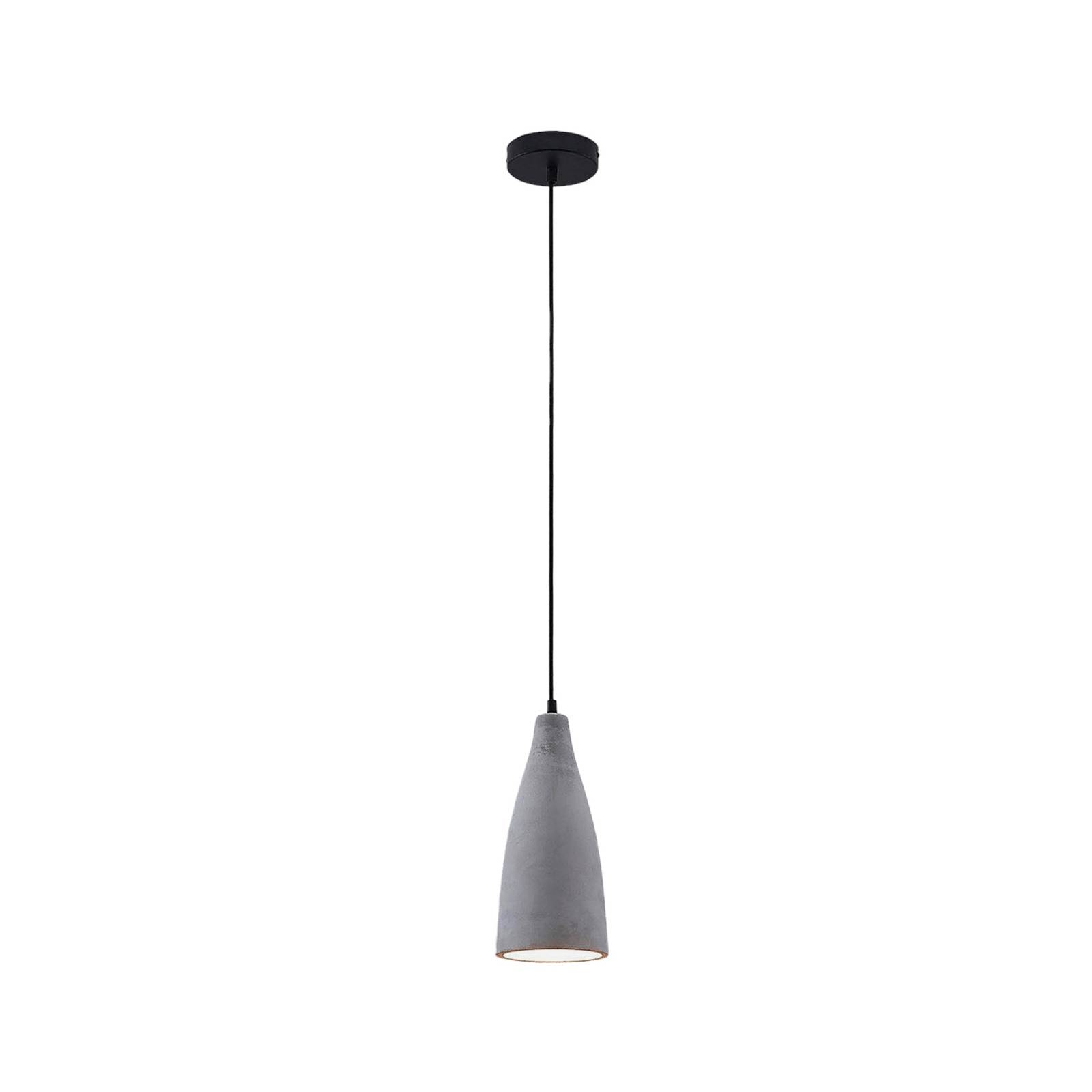 Suspension design grise 2 abat-jour wabi-sabi 42 cm NOXIS | Suspensions / Lustres | Pier Import