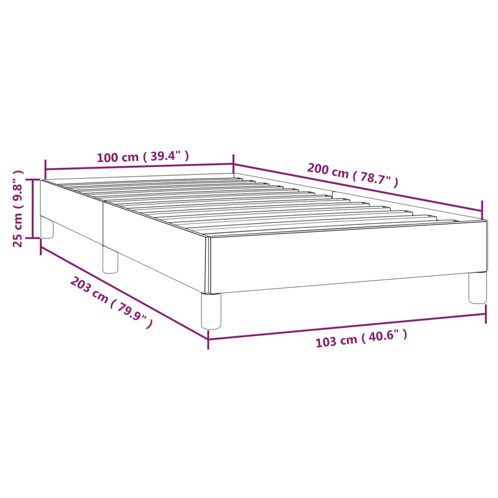 Cadre de lit sans matelas, en tissu, gris clair, pour la chambre, 100 × 200 cm - 9
