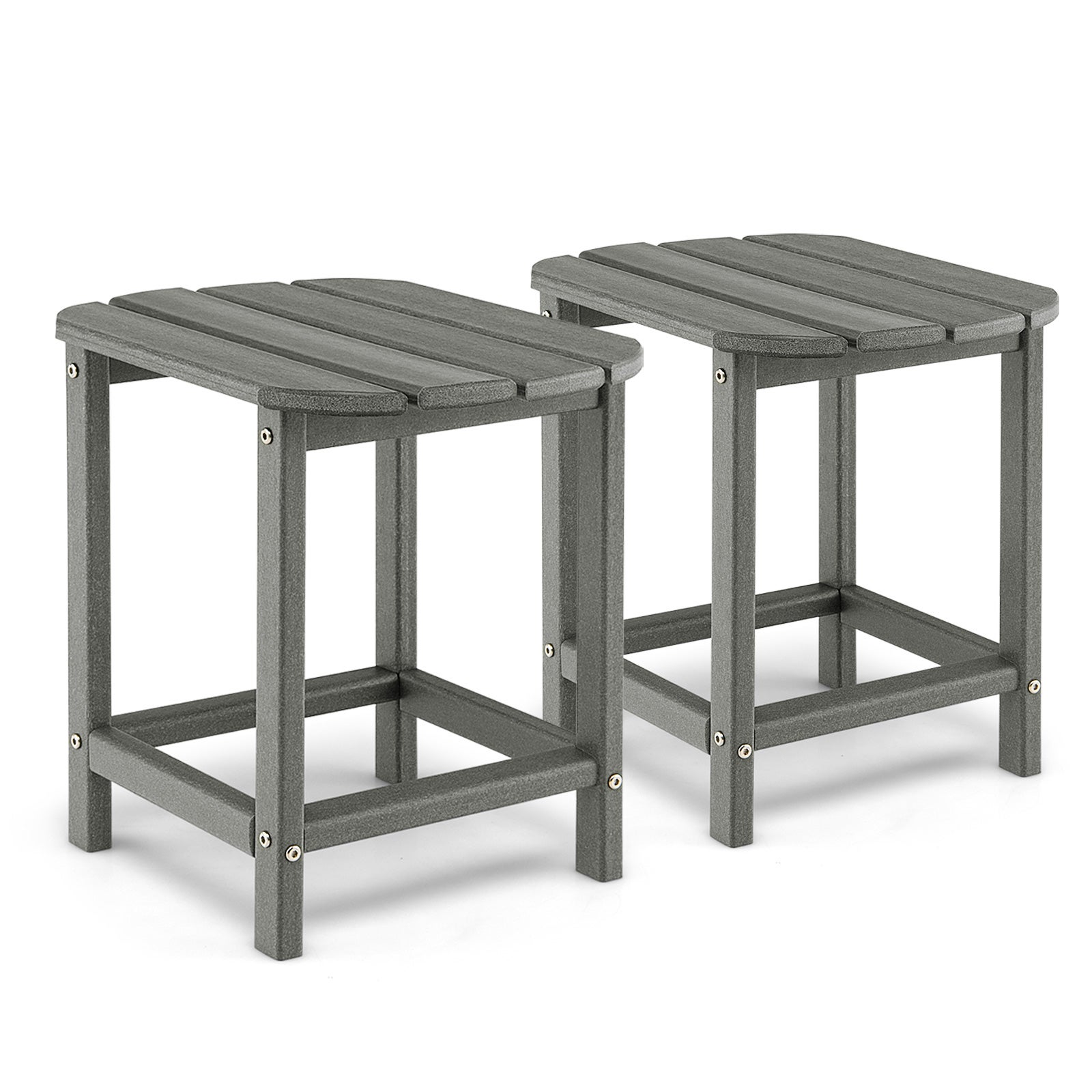 Stolik Ogrodowy z HDPE, Odporny na Warunki Atmosferyczne, Mały Stolik Balkonowy z Blatem z Listew, Nośność 91 kg, 48 x 37 x 46 cm
