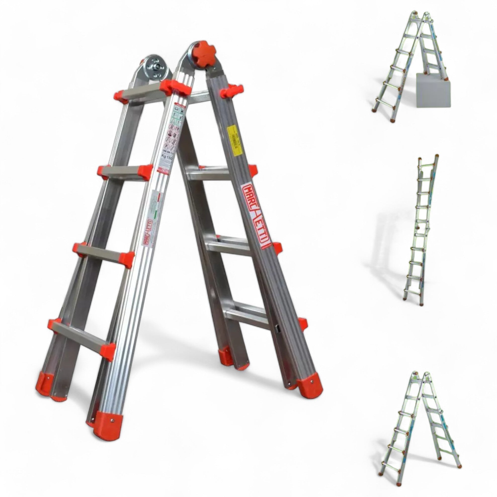 Scala multiuso alluminio versatile con gradini per lavori