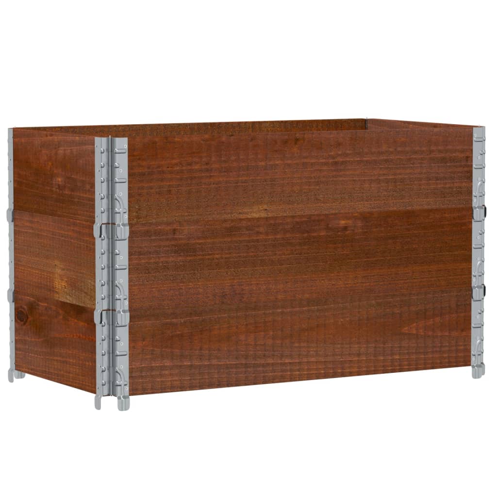 Collares de palets 3 uds madera maciza de pino marrón 100x50 cm