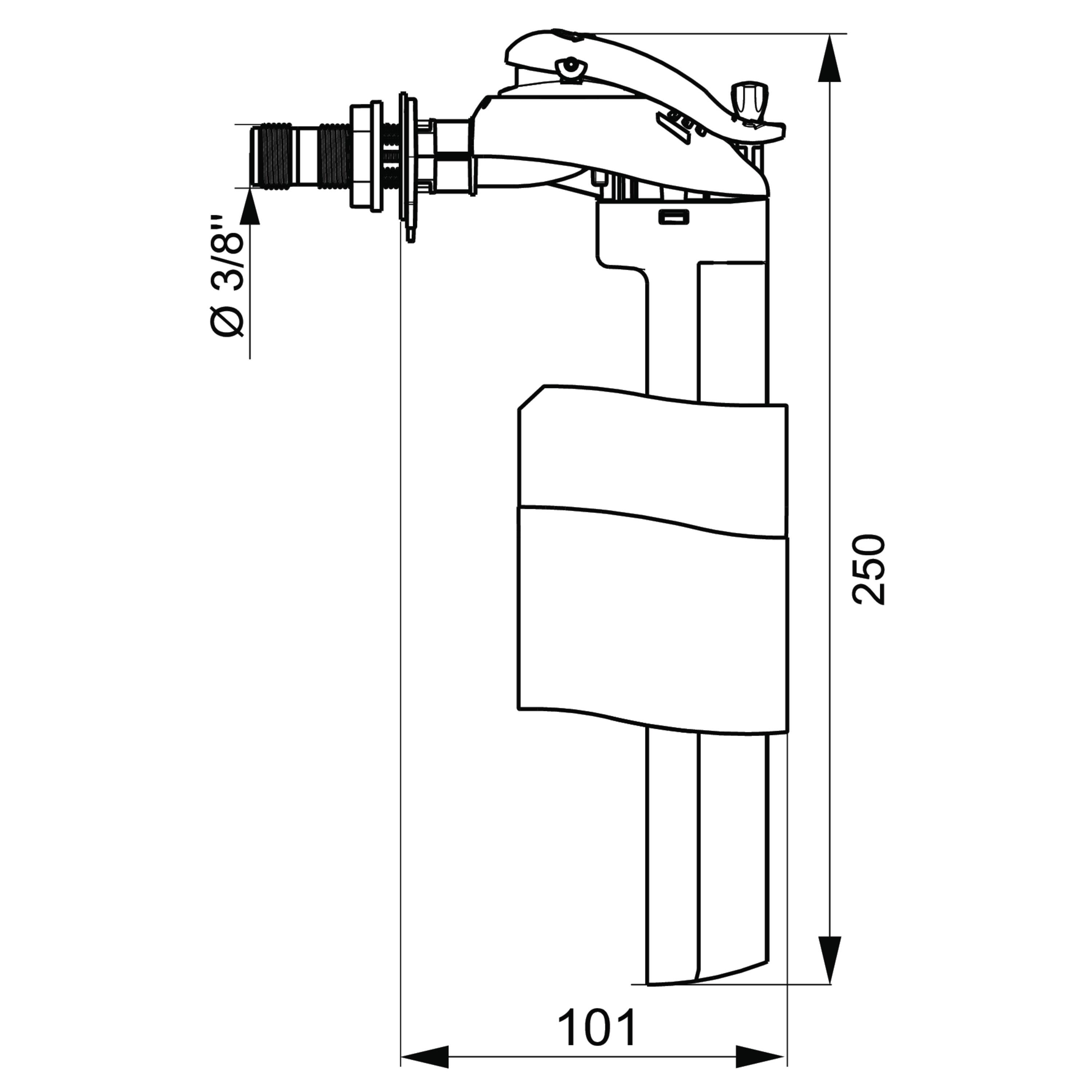 ROBINET FLOTTEUR ALIMENTATION LATERALE WIRQUIN - F90 - 4