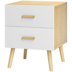 HEYZOEY Comodino in rattan, moderno comodino boho in legno con cassetto e ripiano aperto, tavolino piccolo con cornice dorata per camera da letto