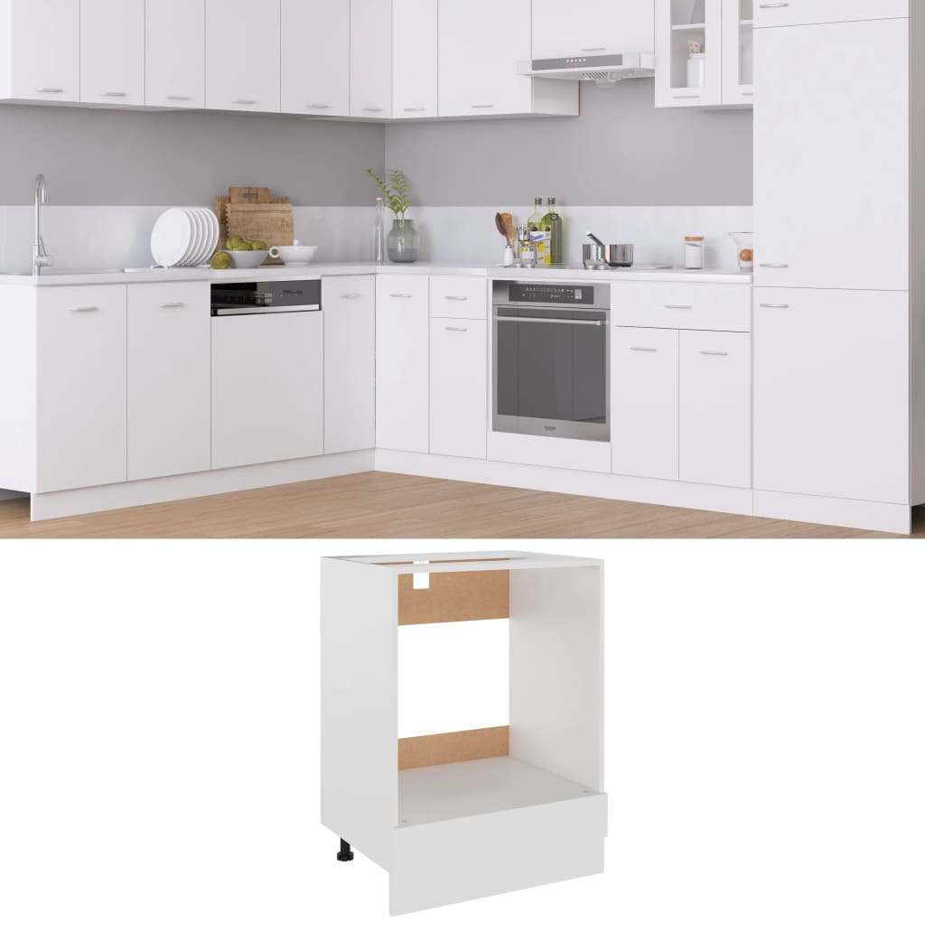 Meuble de rangement | Armoire à four Blanc 60x46x81,5 cm Bois d’ingénierie CFW498627 - 2