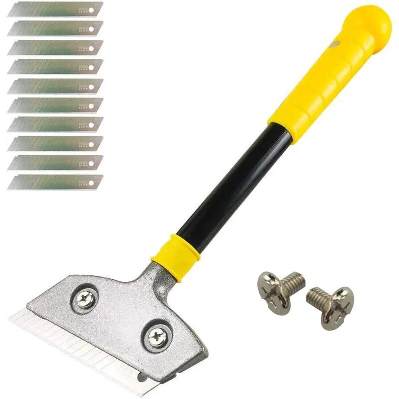 Skrobak do płyt z 10 metalowymi ostrzami, wytrzymały skrobak uniwersalny do szyb, płyt ceramicznych, płyt indukcyjnych, samochodów, luster