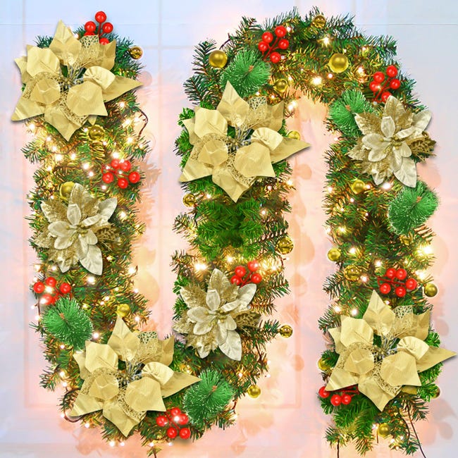 ATNKE 1600CM Ghirlanda Natale Decorazioni, Decorazione Natalizia Verde Tenue per Uso Esterno Interno Giardino Domestico Vegetazione Artificiale Decorazione Feste Matrimonio,Scale,Caminetti/Verde-3 ATNKE 1600CM Ghirlanda Natale Decorazioni, Decorazione Natalizia Verde Tenue per Uso Esterno Interno Giardino Domestico Vegetazione Artificiale Decorazione Feste Matrimonio,Scale,Caminetti/Verde-3