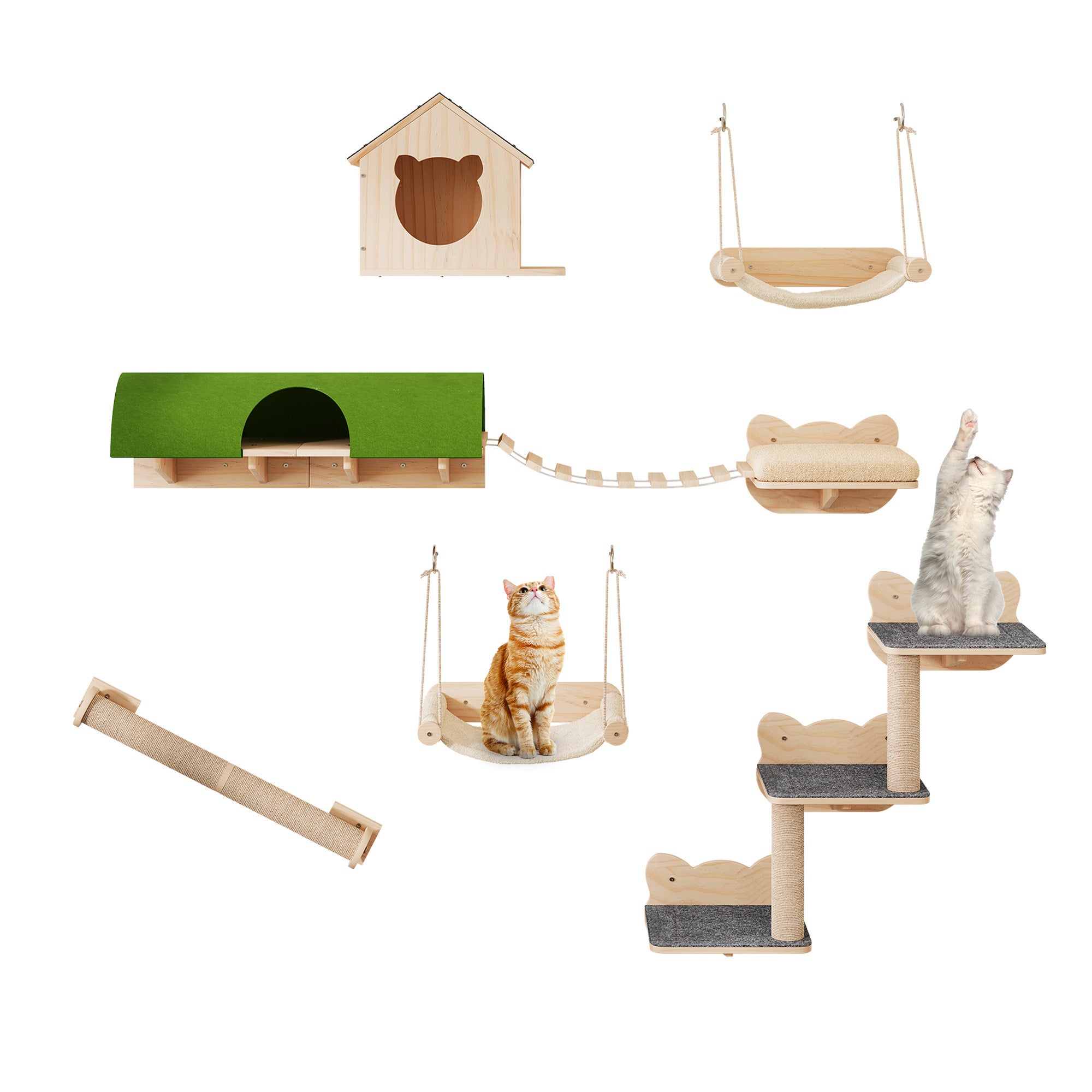 Mur D'Escalade Pour Chat, Hamac Pour Chat Et Planche D'Escalade Pour Chat, Étagère Murale Pour