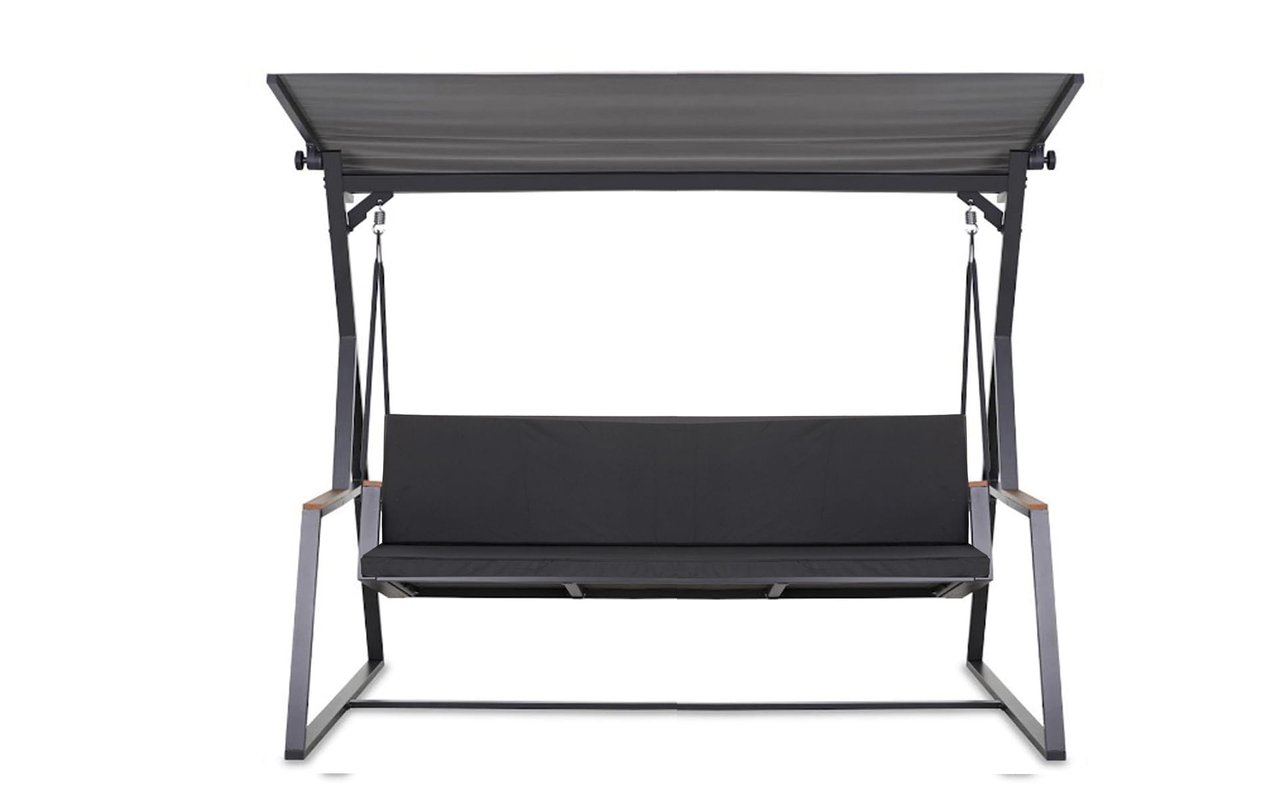 Poduszka ogrodowa na huśtawkę 160x50x50cm poduszka na meble ogrodowe czarna, poduszka na balkon taras, poducha ogrodowa na ławkę