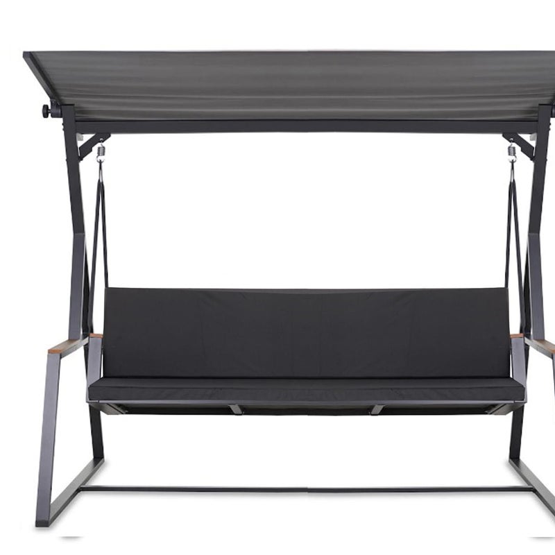 Poduszka ogrodowa na huśtawkę 160x50x50cm poduszka na meble ogrodowe czarna, poduszka na balkon taras, poducha ogrodowa na ławkę