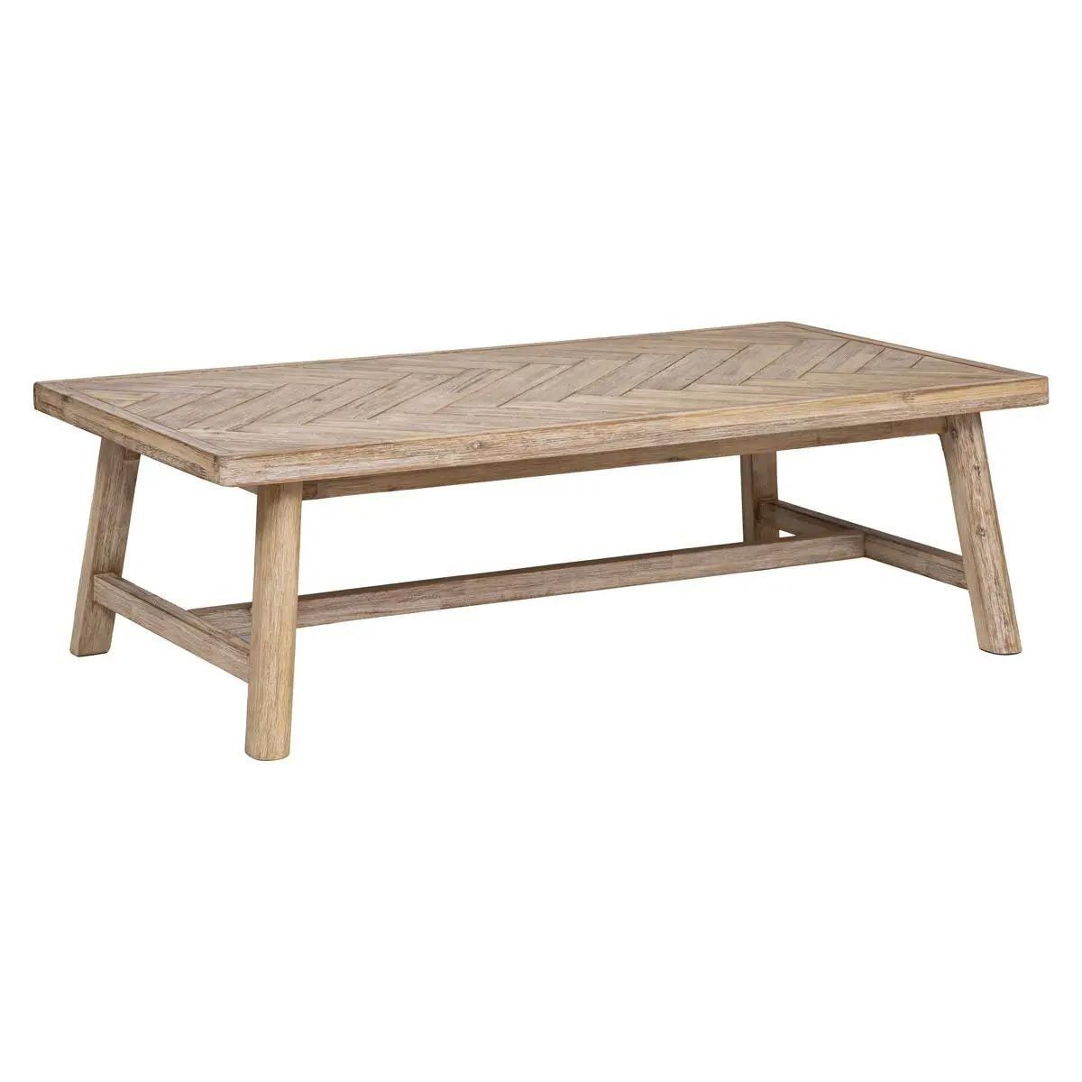 Stolik kawowy drewniany Aeris prostokątny ATMOSPHERA skandynawski 130x70 cm do salonu 1 szt.