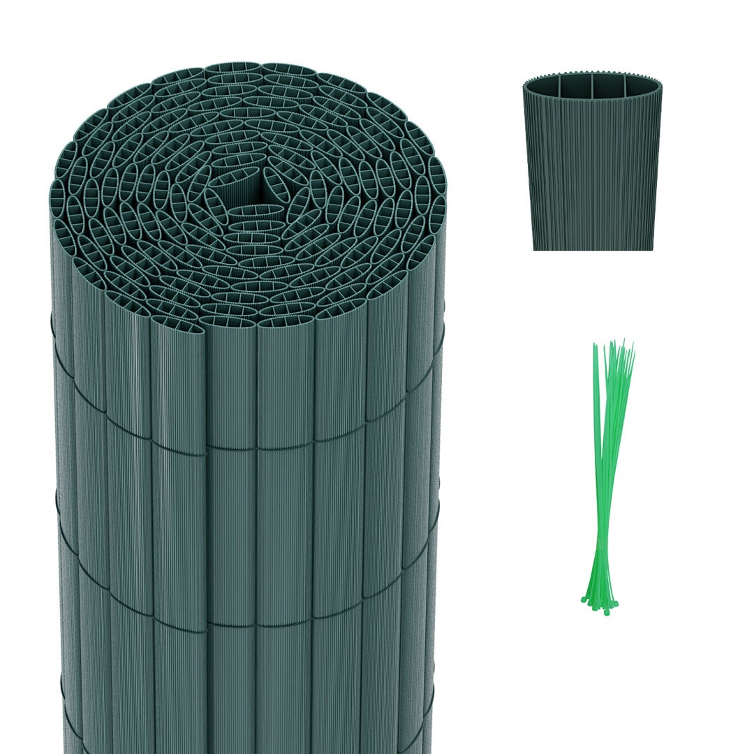 Solidna mata PVC – Zewnętrzna osłona prywatności do ogrodu, tarasu i ogrodzenia Zielony 120 x 900cm