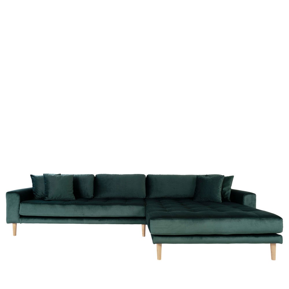 Canapé D'angle Convertible Velours Kazal - Dossiers Réglables Et Pieds Acier Noir-vert Forêt-angle Droit à Prix
