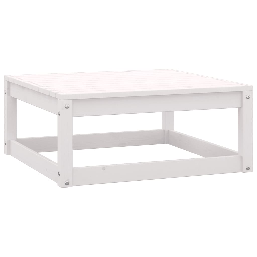 Maison Exclusive - Salon de jardin 3 pcs avec coussins Blanc Bois de pin massif - 6
