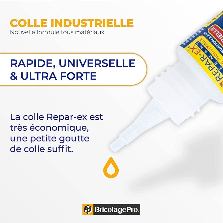 REPAR-EX- Lot de Colle Forte Professionnelle Repar-ex 20g - Accélérateur, Additif de colle Reparex de 15ml - 3