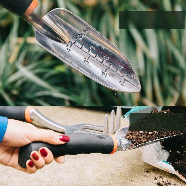 Set Attrezzi Da Giardino 3 Pezzi - Forchetta, Pala, Zappa In Plastica Rinforzata | Leggeri E Resistenti - Foto 2