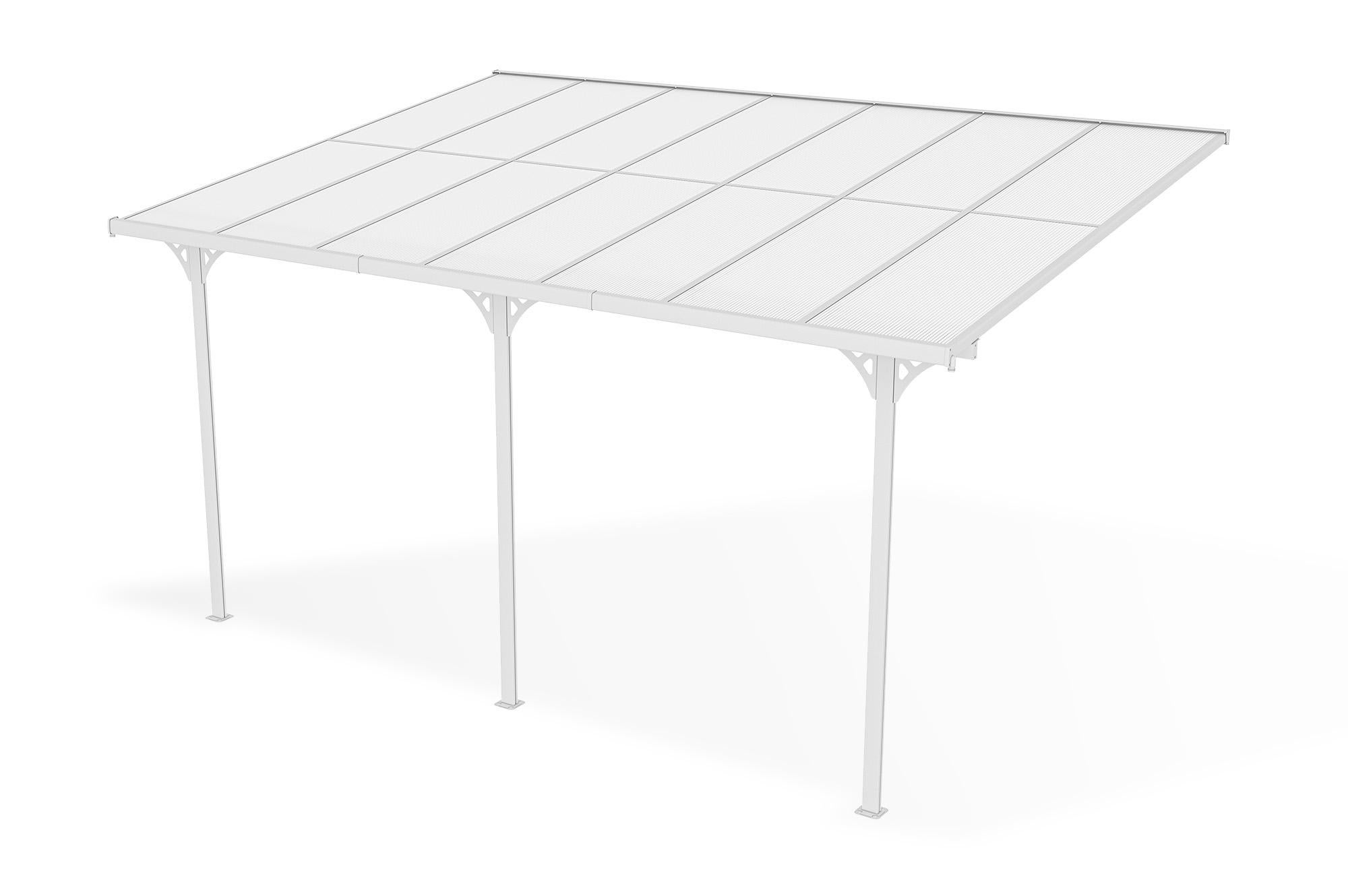 Pergola/Cochera adosada KLEO 5m x 3m aluminio Blanco - 5