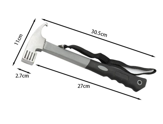 TAGVO Martello da campeggio con picchetti per tenda e rimozione di picchetti multifunzionali, martello da campeggio multifunzione in alluminio con custodia TAGVO Martello da campeggio con picchetti per tenda e rimozione di picchetti multifunzionali, martello da campeggio multifunzione in alluminio con custodia