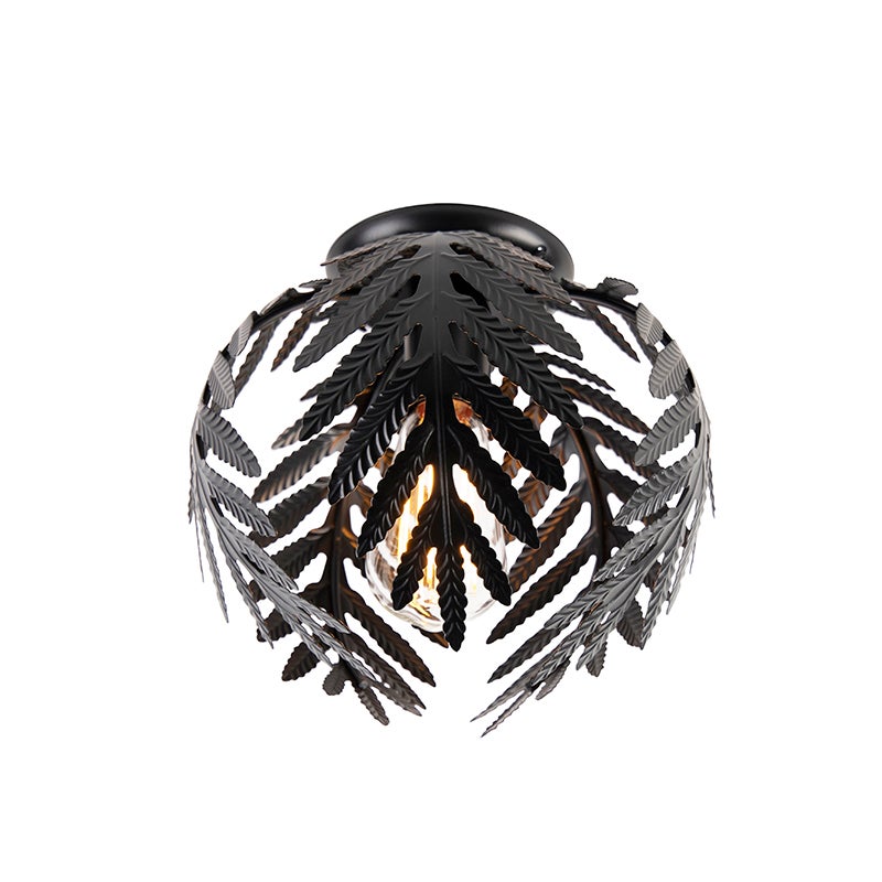 Plafonnier Rétro Doré/laiton BOTANICA - Diamètre 24 Cm, Hauteur 22 Cm - Design Avec Feuilles, Ampoule E27 Non Incluse - Pour Salon, Chambre, Cuisine