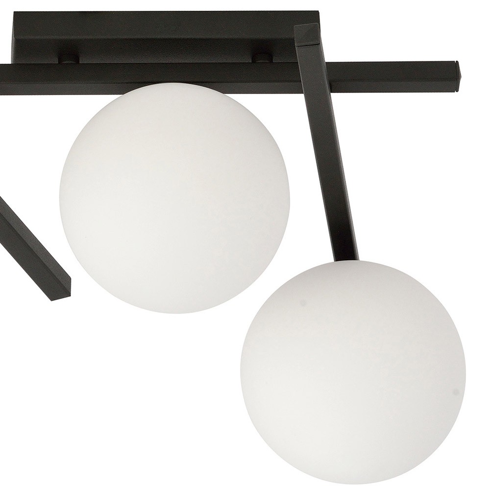 Lampa sufitowa Tramas z czarnymi regulowanymi prętami i szklanymi kulkami 3xE14 - 3