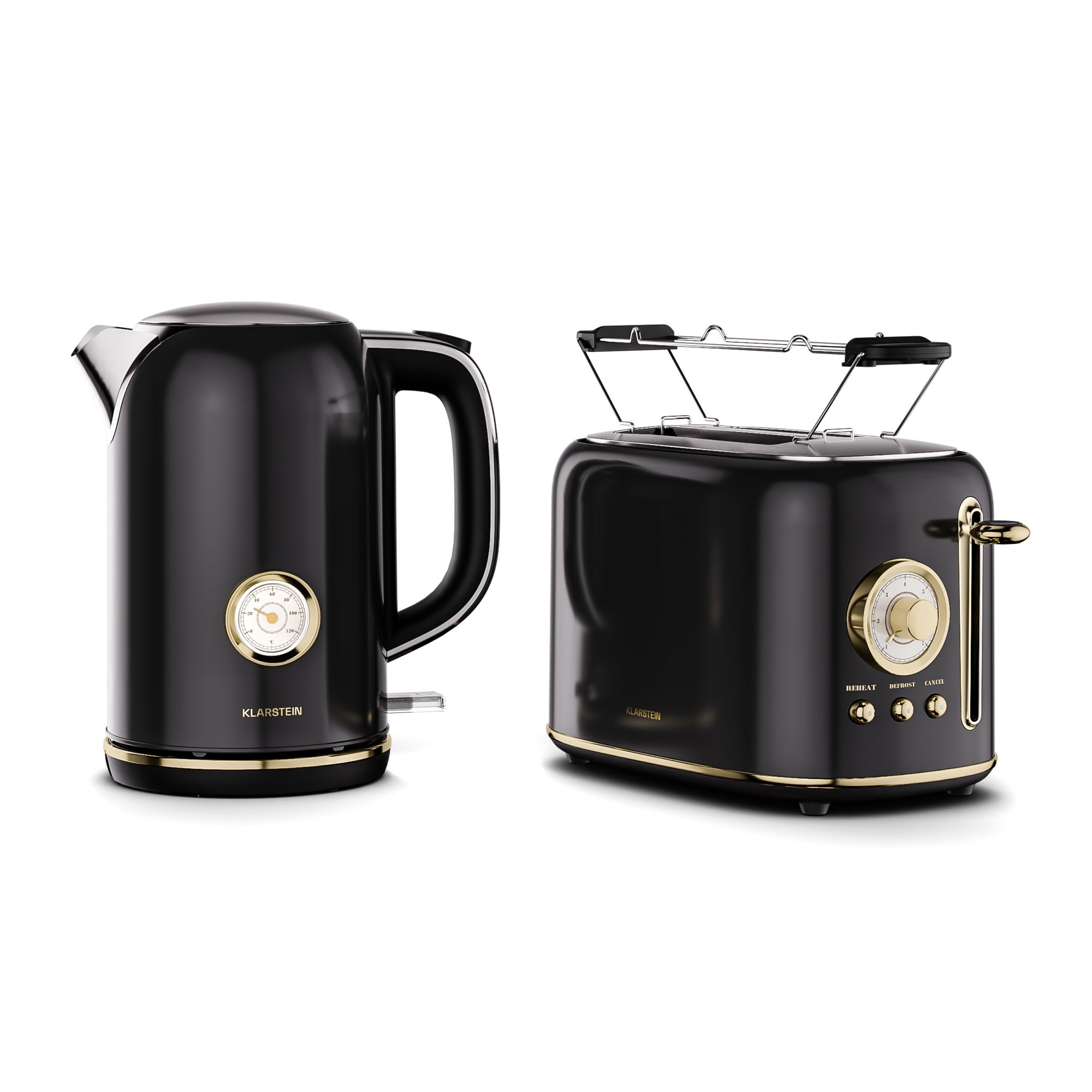 Pack Duo Grille-pain Et Bouilloire Vogue – Noir/argenté – 3000W – Neuf