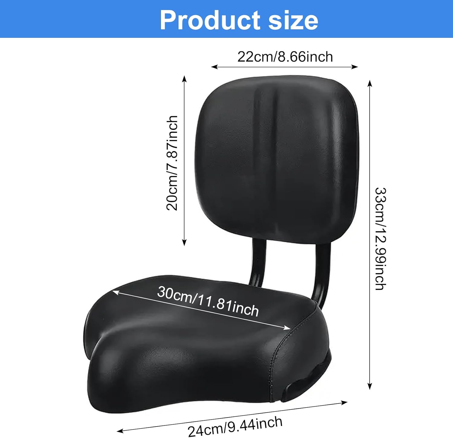 Selle de vélo surdimensionnée en mousse à mémoire de forme de rebond, confortable, imperméable, respirante, creuse, ergonomique - Sport
