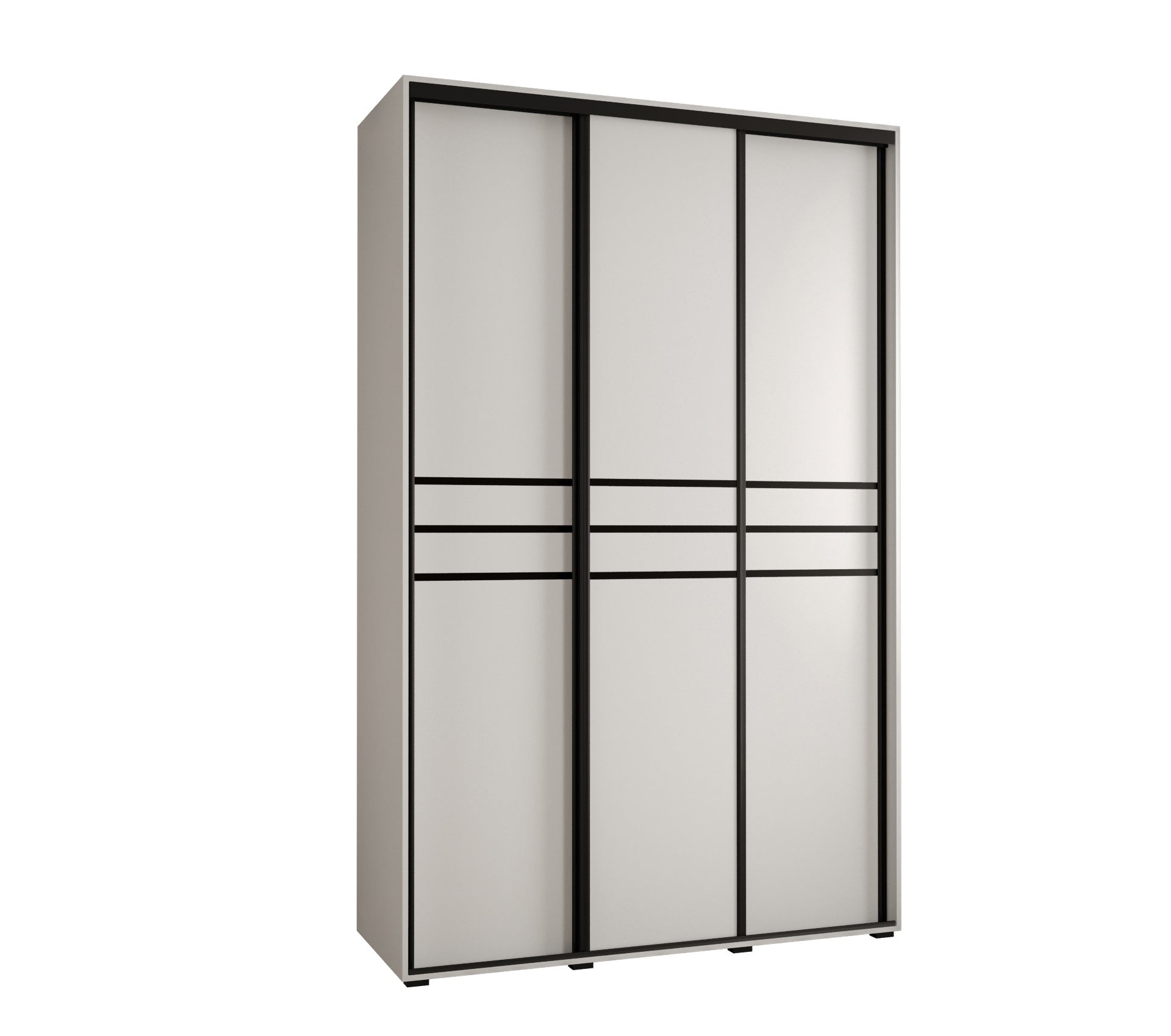 Szafa przesuwna wysoka Davos 10 160 x 45 x 235,2 cm biały + biały + u. czarny - Abiks Meble