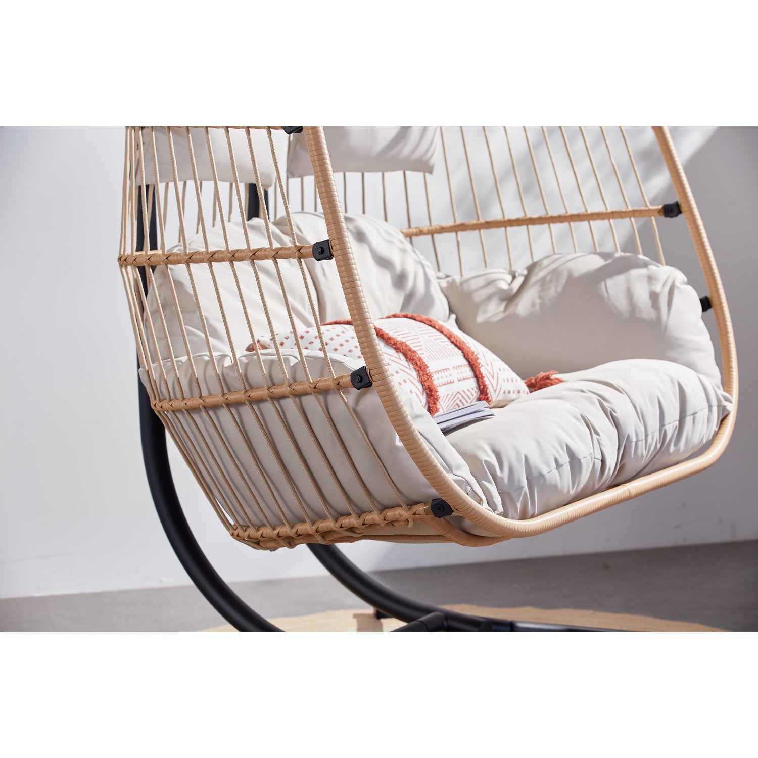 Fauteuil suspendu 2 places effet rotin FARO - 6