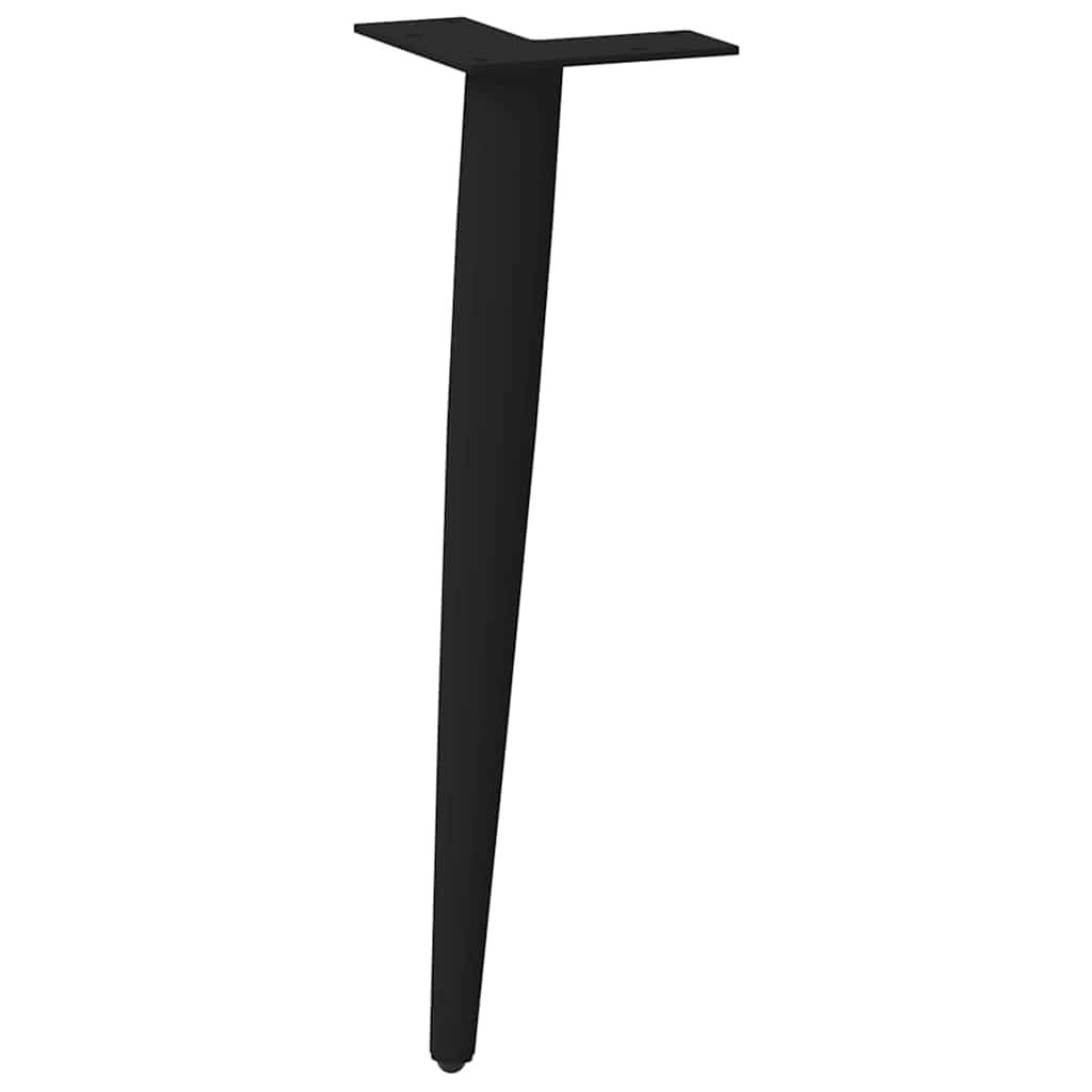 Pernas cônicas para mesa de centro 4 peças aço preto 30-31 cm - COMFORTXL - 4